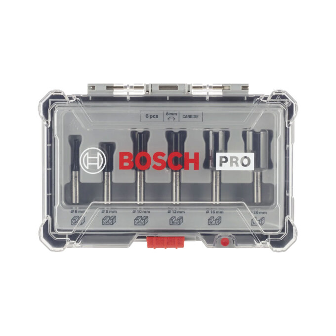 BOSCH 6-DIJELNI SET GLODALA RAVNIH PRO fi 6-20 mm PRIHVAT 8 mm