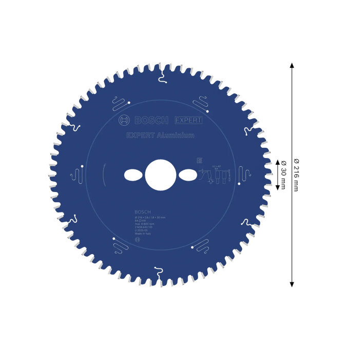 BOSCH LIST KRUŽNE PILE EXPERT FOR ALUMINIUM 64Z 216 x 2,6 x 30 mm