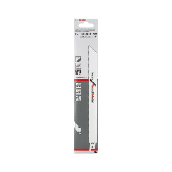 BOSCH LIST SABLJASTE PILE S1122HF ZA PALETE 225 mm, 2 kom