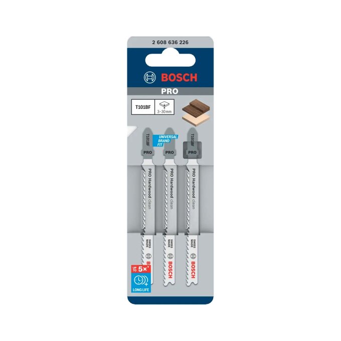BOSCH LIST UBODNE PILE PRO HARDWOOD CLEAN T101BF 100 mm, 3 kom