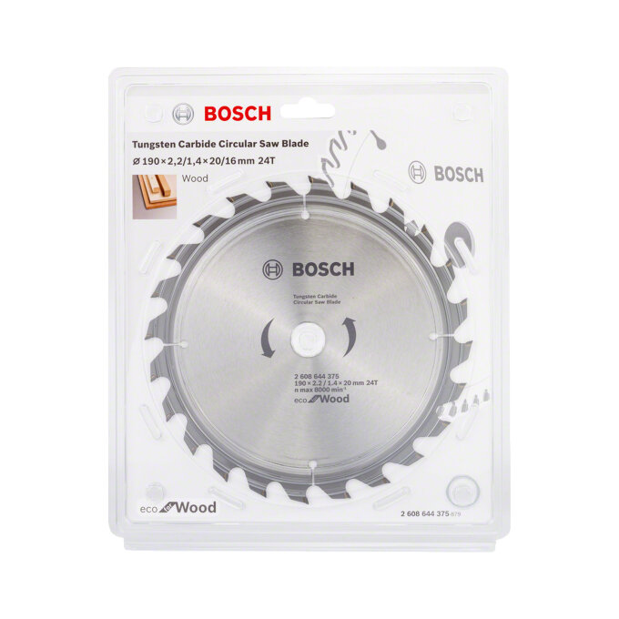 BOSCH LIST KRUŽNE PILE ECO FOR WOOD 190 x 2,2/1,4 x 20 mm