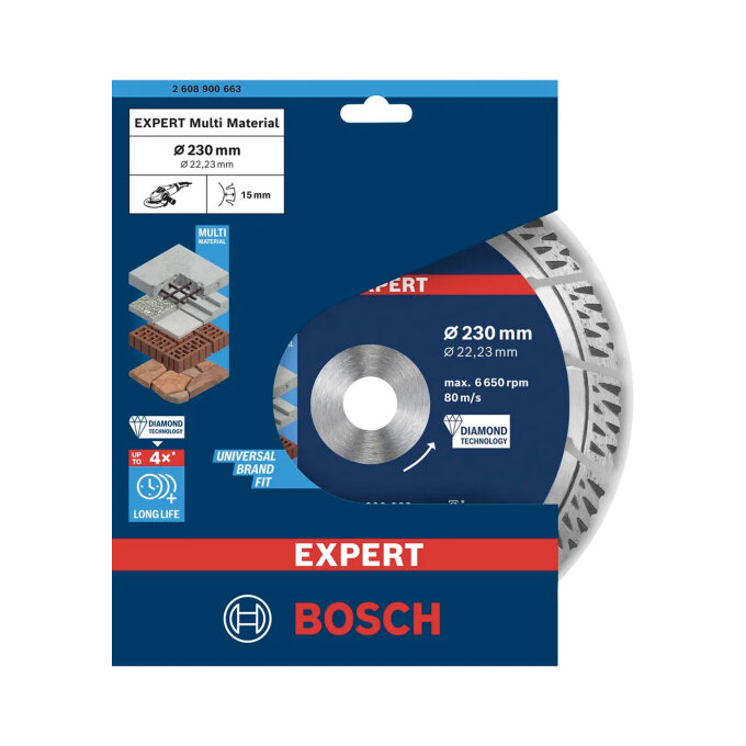 BOSCH DIJAMANTNA REZNA PLOČA EXPERT MULTIMATERIAL 230 x 2,4 x 22,23 mm