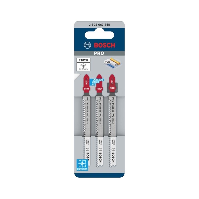 BOSCH LIST UBODNE PILE PRO PLASTICS PVC CLEAN T102 H 100 mm, 3 kom
