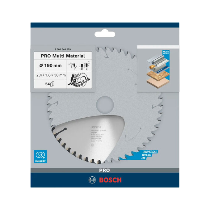 BOSCH LIST KRUŽNE PILE PRO MULTIMATERIAL 54Z 190 x 2,4 x 30 mm