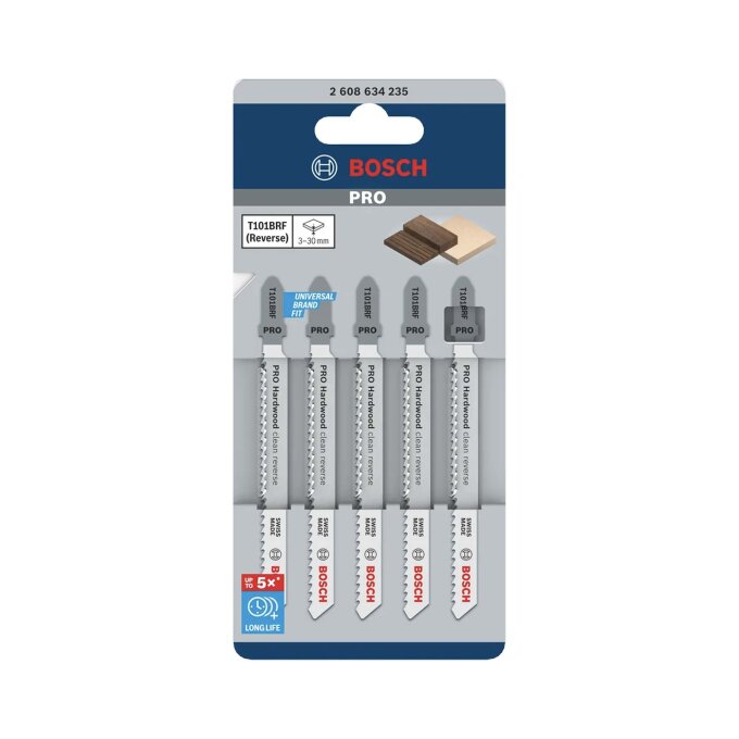 BOSCH LIST UBODNE PILE PRO HARDWOOD CLEAN REVERSE T101BRF 100 mm, 5 kom