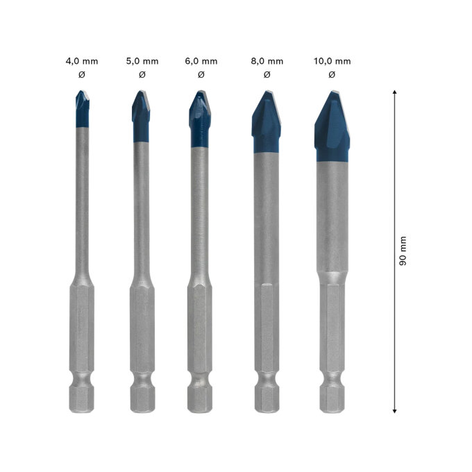BOSCH 5-DIJELNI SET SVRDLA EXPERT HARDCERAMIC HEX-9 4-10 mm