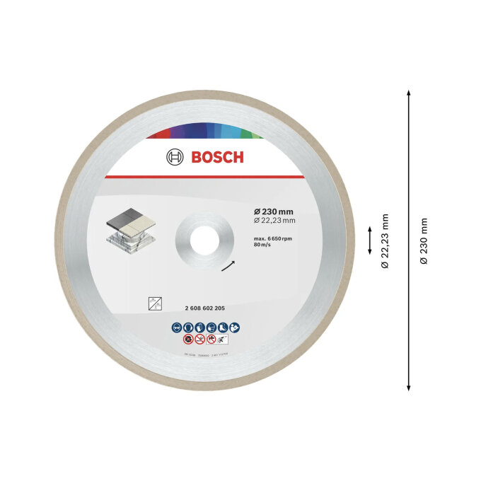 BOSCH DIJAMANTNA REZNA PLOČA STANDARD FOR CERAMIC 230 x 1,9 x 22,23 mm