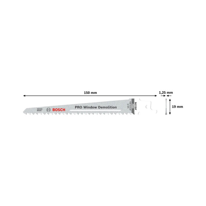 BOSCH LIST SABLJASTE PILE PRO WINDOW DEMOLITION S611DF 150 mm, 5 kom