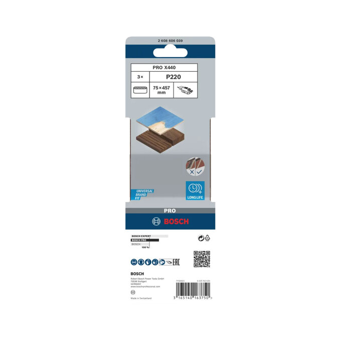 BOSCH BRUSNA TRAKA PRO X440 75 x 457 mm, 3 kom