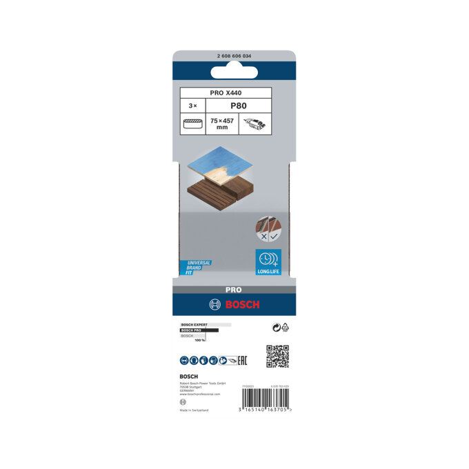 BOSCH BRUSNA TRAKA PRO X440 75 x 457 mm, 3 kom
