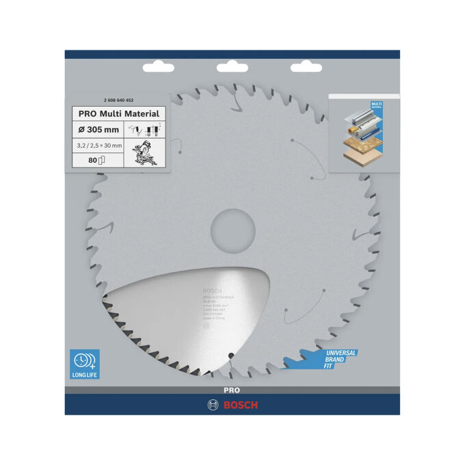BOSCH LIST KRUŽNE PILE PRO MULTIMATERIAL 80Z 305 x 3,2 x 30 mm