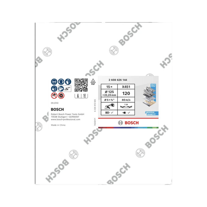 BOSCH LAMELIRANI BRUSNI DISK X451 G120 KOSI 125 mm