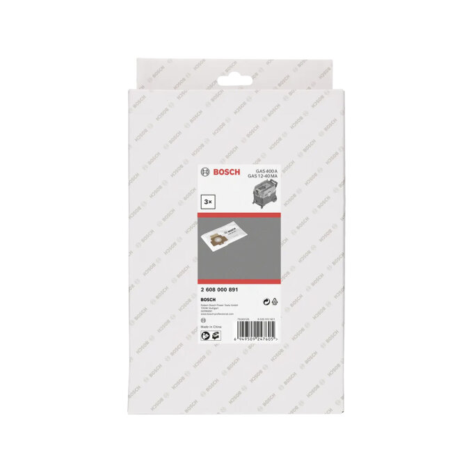 BOSCH FILTARSKA VREĆICA OD FLISA ZA GAS 12-40 MA + GAS 400 A, 3 kom