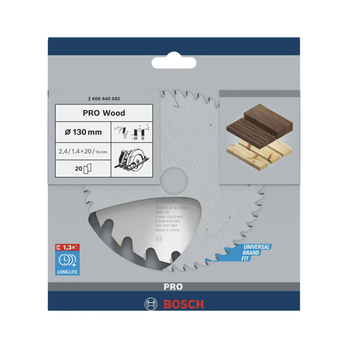 BOSCH LIST KRUŽNE PILE PRO WOOD 20Z 130 x 2,4 x 20 mm