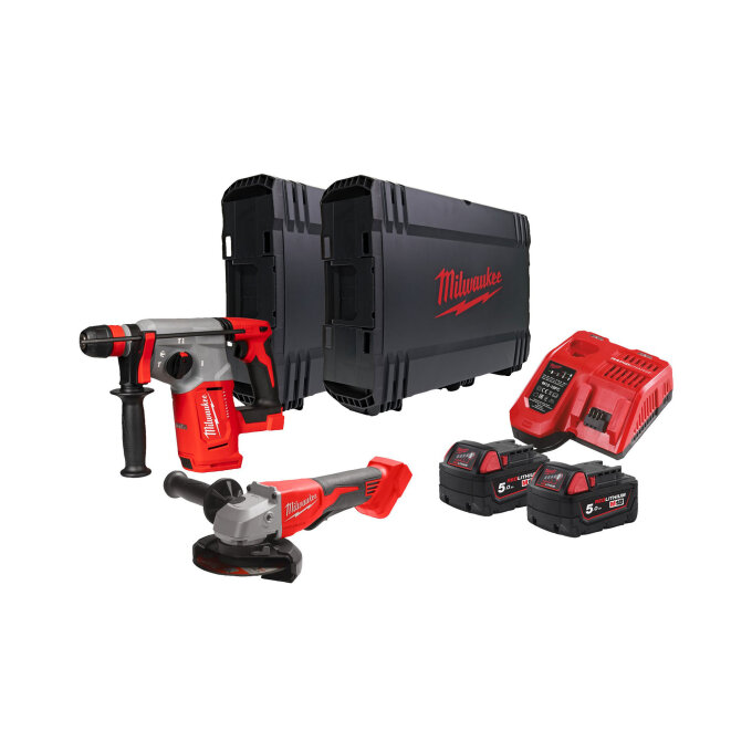 MILWAUKEE AKU SET OD 2 ALATA 18V M18BLPP2G-502X + 2 x 5Ah + PUNJAČ + 2 x HD BOX