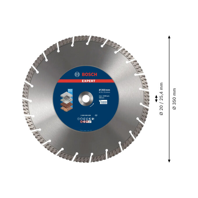 BOSCH DIJAMANTNA REZNA PLOČA EXPERT MULTIMATERIAL 350 x 3,3 x 20 mm